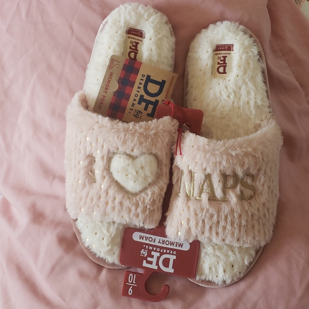 Dearfoams 'I ❤ Naps' Memory Foam Slippers